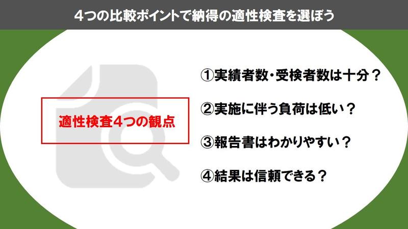 適性検査の品質を比較する4つの観点